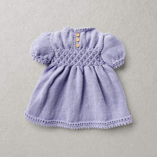 Merino wool Van Beren baby knit dress ELEANORE, purple