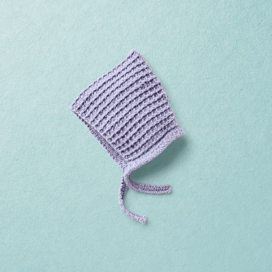 Merino wool Van Beren baby knit bonnet SUNNY, purpl