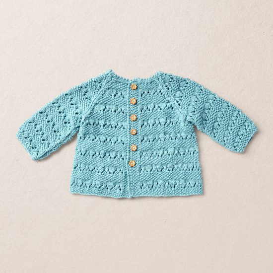 Merino wool Van Beren baby knit pullover CAROLINE, turquoise