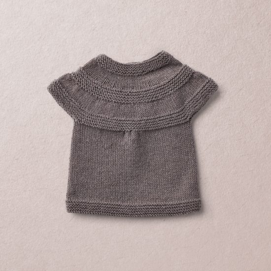 Merino Wool Van Beren CLEMENTINE baby knit set, dark brown