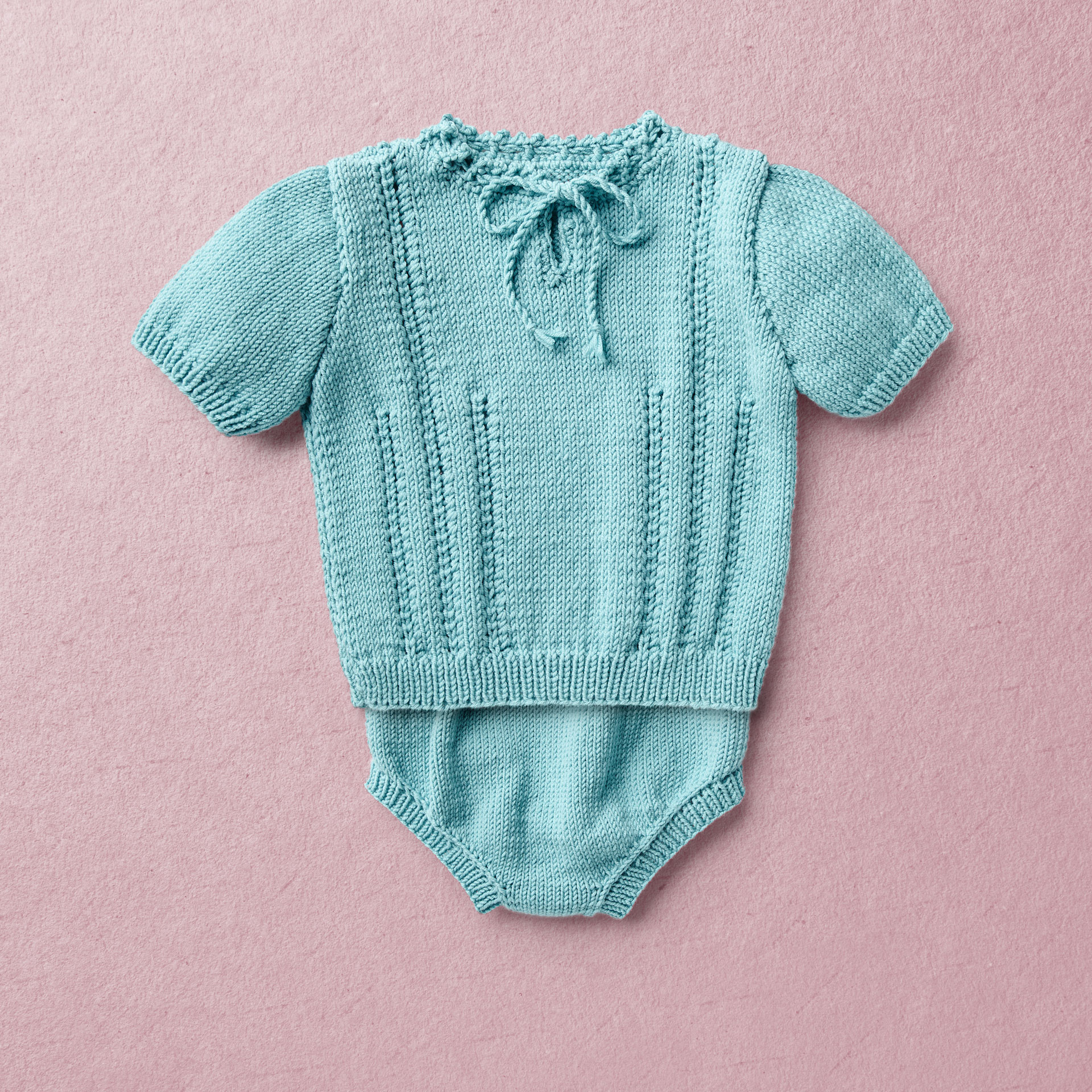 Merino Wool Van Beren baby knit set EMILY, turquoise,