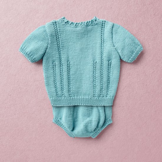 Merino Wool Van Beren baby knit set EMILY, turquoise