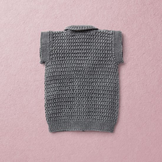 Van Beren merino wool baby knit vest, dark grey