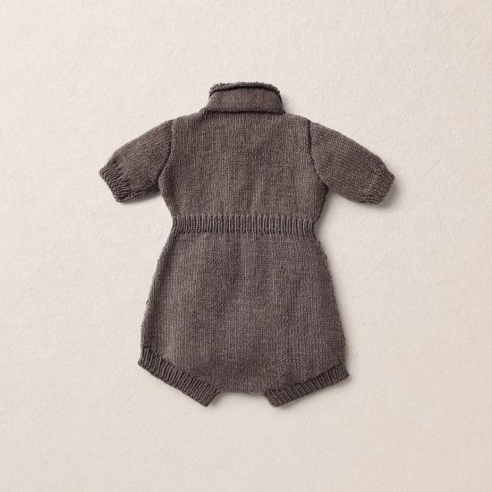 Van Beren Merino wool baby knit romper, BOBBY, Van Beren, dark brown