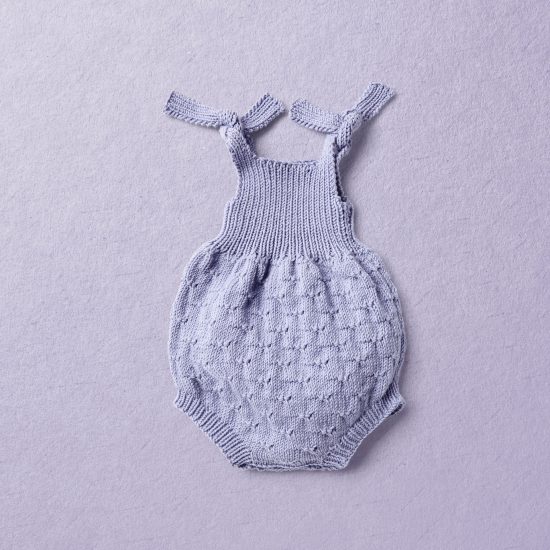 Merino wool Van Beren baby knit romper WENDY, purple