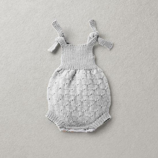 Van Beren baby knit romper WENDY, light grey