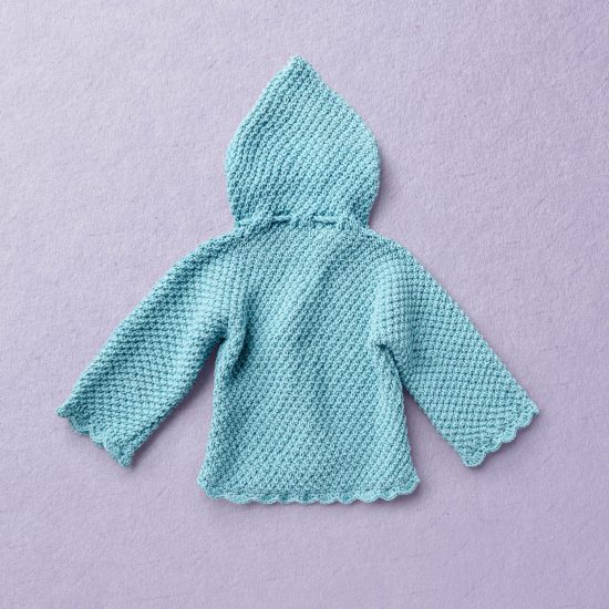 Merino Wool Van Beren baby knit cardigan RAMONA, turquoise