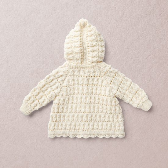 Merino Wool Van Beren baby knit cardigan PEGGY SUE, off white
