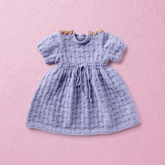 Merino wool Van Beren baby knit dress LIV, purple