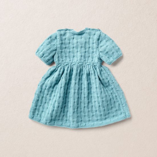 Merino wool Van Beren baby knit dress LIV, turquoise