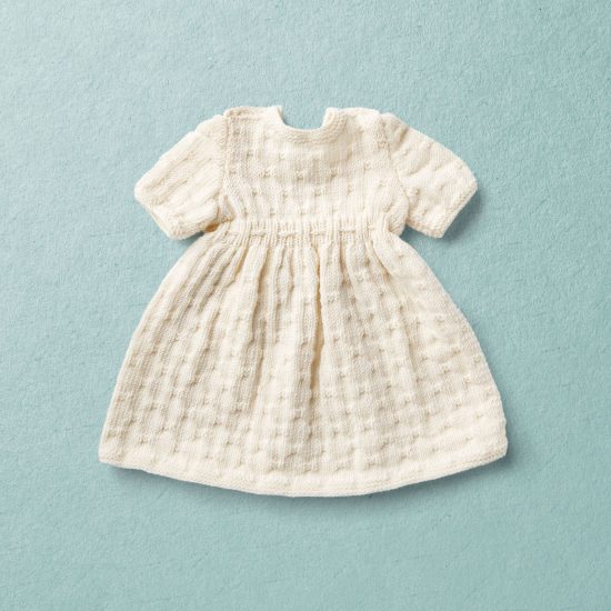 Merino wool Van Beren baby knit dress LIV, off white