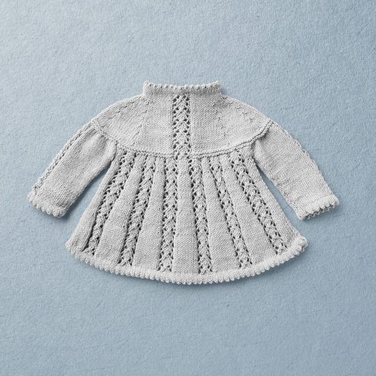 Merino wool Van Beren baby knit pullover RHONDA, light grey