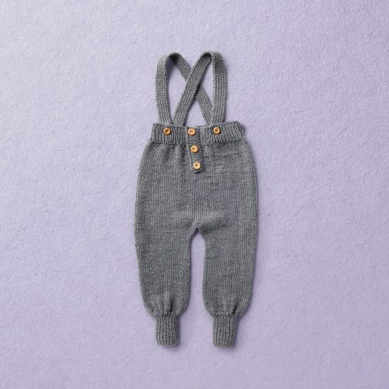Merino Wool Van Beren baby knit trowswes FLOYD, dark grey