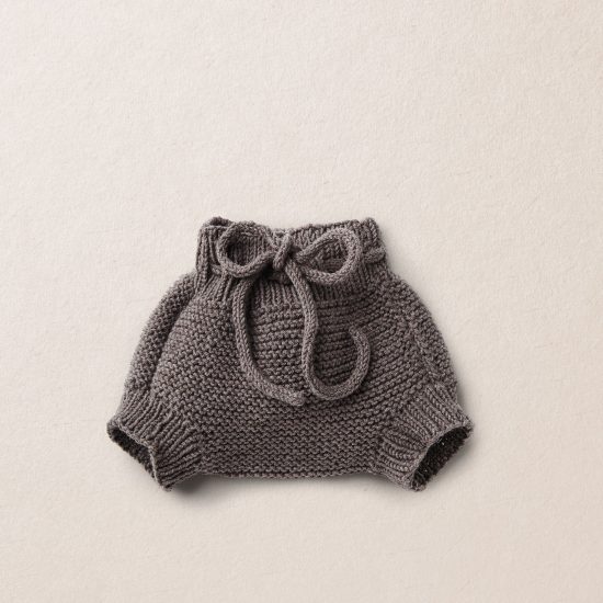 Merino wool Van Beren baby knit panties ISOBEL, dark brown