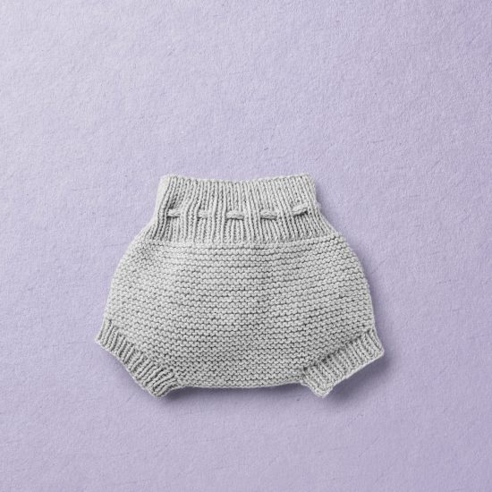 Merino wool Van Beren baby knit panties ISOBEL, light grey