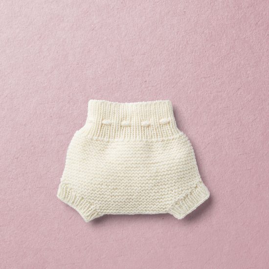 Merino wool Van Beren baby knit panties ISOBEL, off white