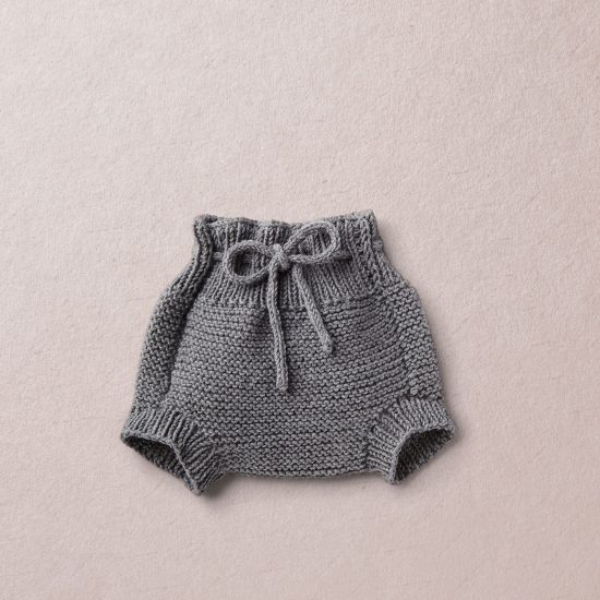 Merino wool Van Beren baby knit bloomers ISOBEL, dark grey