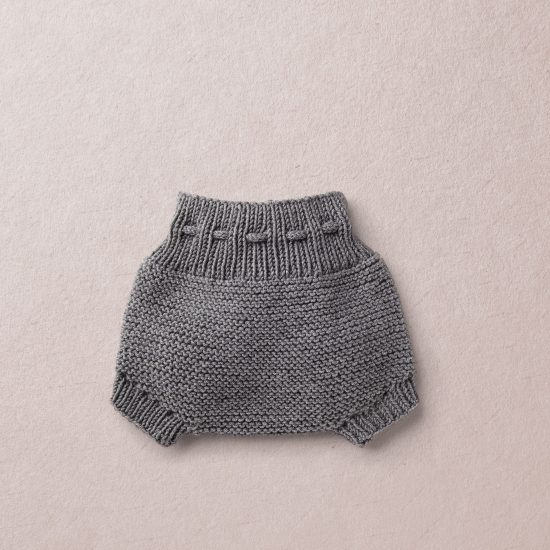 Merino wool Van Beren baby knit panties ISOBEL, dark grey