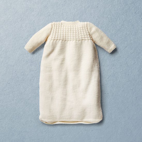 Merino wool Van Beren baby knit sleeping bag FERNANDO, off white