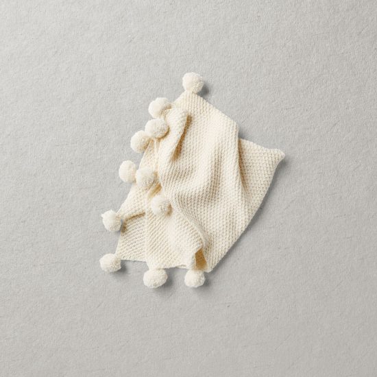 Merino wool Van Beren baby knit blanket RAMONA, off white