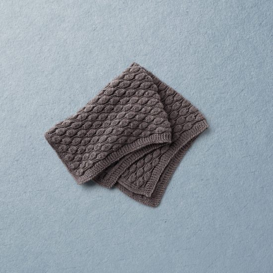 Merino wool Van Beren baby knit blanket PEGGY SUE, dark brown