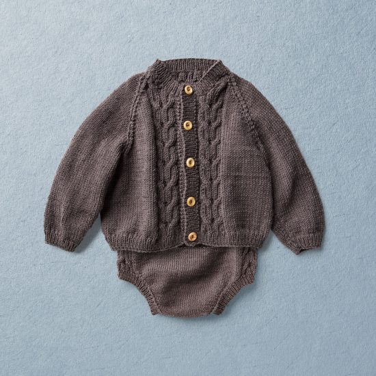 Van Beren baby knit set ROBIN, dark brown