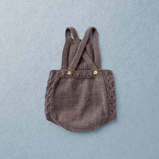 Merino wool Van Beren baby knit set ROBIN, dark brown
