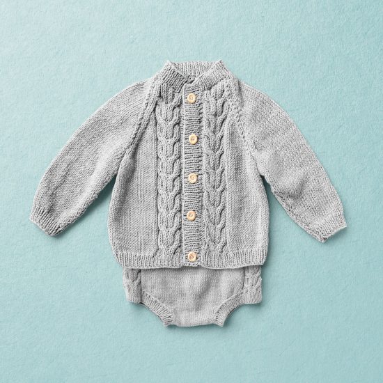 Van Beren baby knit set ROBIN, light grey