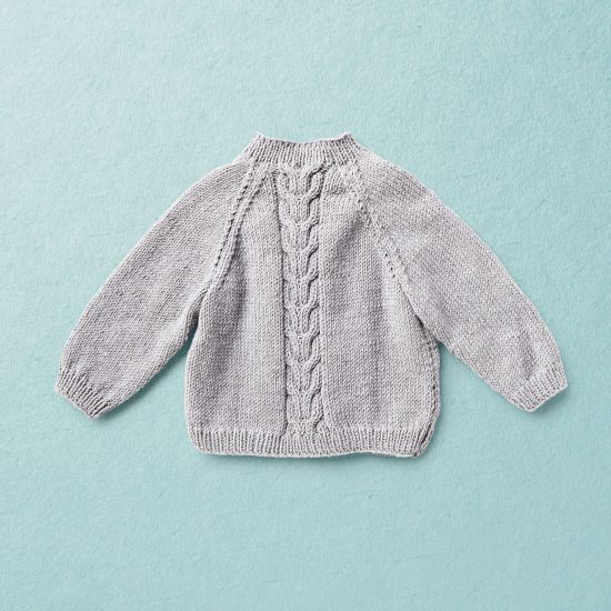 Merino wool Van Beren baby knit set ROBIN, light grey