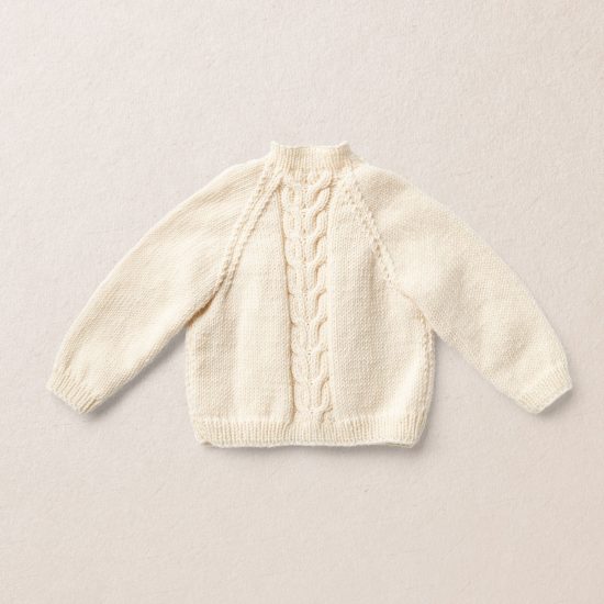 Merino wool Van Beren baby knit set ROBIN, off white