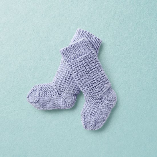 Merino wool Van Beren baby knit knee socks TOM, purple
