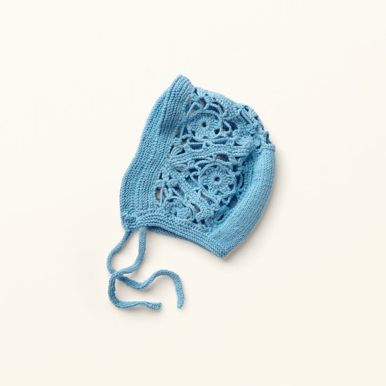 Vintage style inspired knit bonnet POPPY, organic cotton, hand made in Austria, VAN BEREN