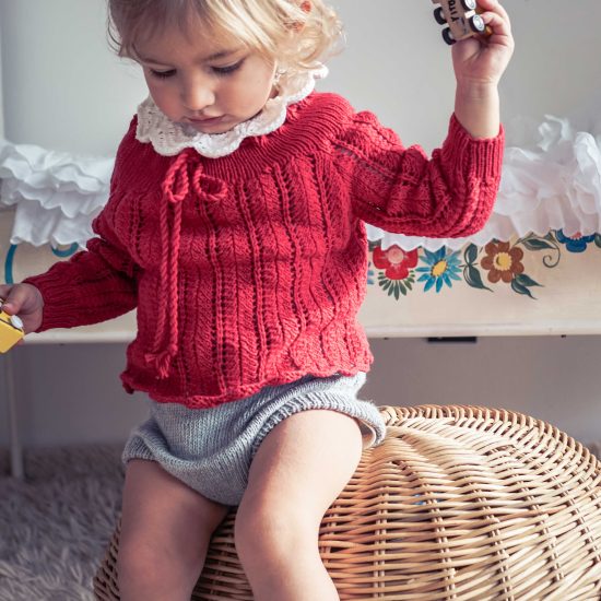 Vintage style inspired knit pullover RITA, organic cotton, hand made in Austria, VAN BEREN