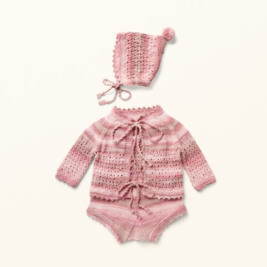 baby knit set MARTHA, organic cotton, hand made in Austria, VAN BEREN