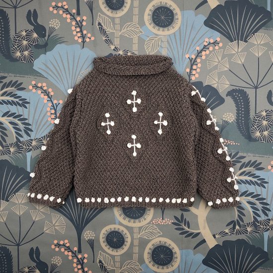 Knit sweater VERITY handknitted of virgin merino wool VAN BEREN