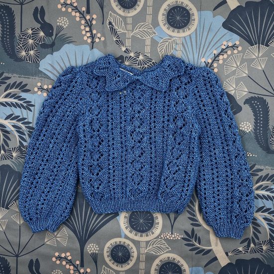 Knit sweater THERES handknitted of virgin merino wool VAN BEREN