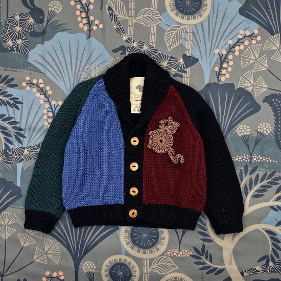 Knit cardigan ATLAS handknitted of virgin merino wool VAN BEREN