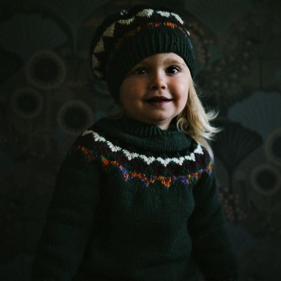 Knit bonnet NOEMI handknitted of virgin merino wool VAN BEREN