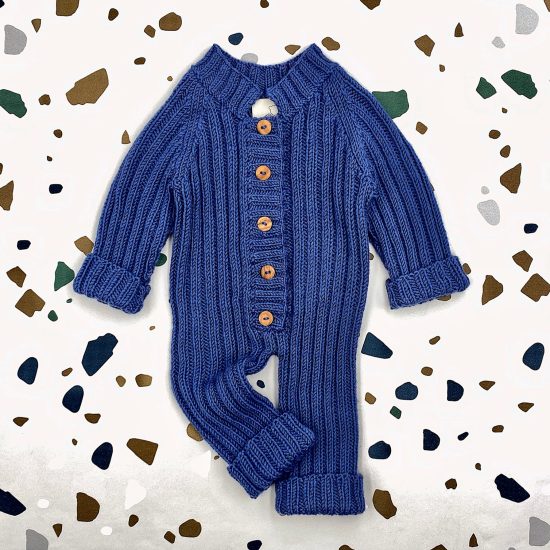Baby romper suit QUINCY handmade in austria of virgin merino wool VAN BEREN