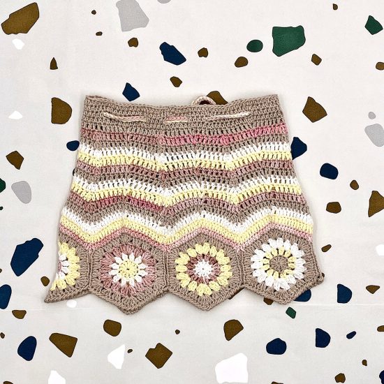 Crochet skirt granny square handmade in Austria of organic cotton yarn VAN BEREN
