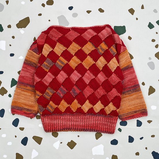 Knit sweater CHRISTIN handmade in Austria of organic cotton yarn VAN BEREN