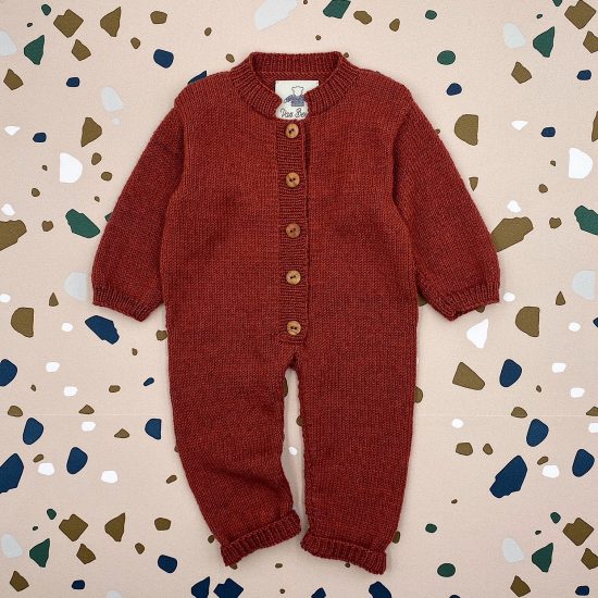 Baby romper suit OTTO handknitted of superfine and soft virgin merino cool wool in Austria VAN BEREN