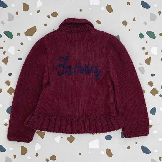 Knit cardigan QUINNY personalized with first name handmade of VAN BEREN