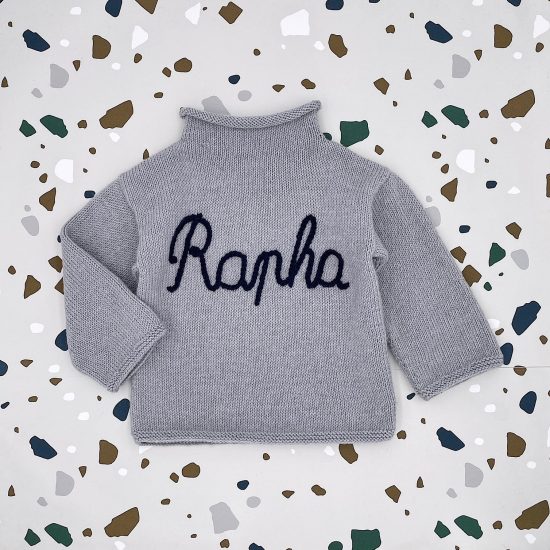 Knit sweater SIMPLE personalized with first name made in Austria VAN BEREN