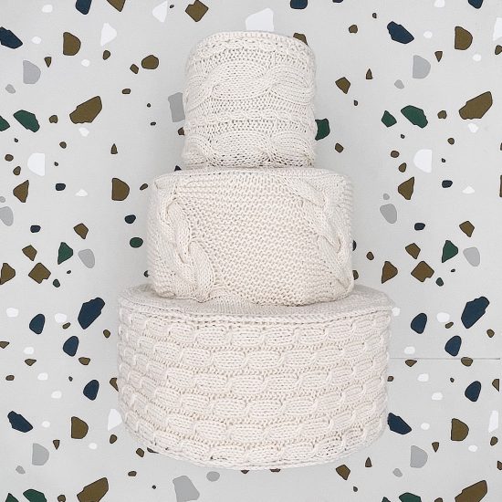 Birthday knit cake handmade in Austria of virgin merino wool