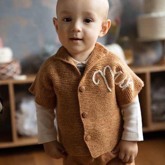 Knit cardigan HANS personalized with first name handmade in Austria VAN BEREN