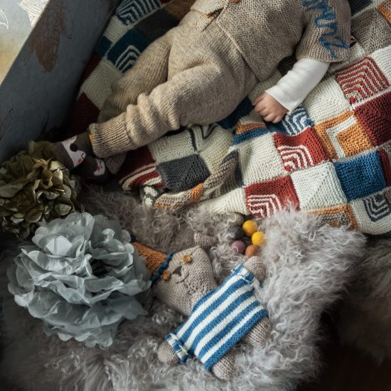 Baby blanket ELLY handmade in Austria of virgin merino wool