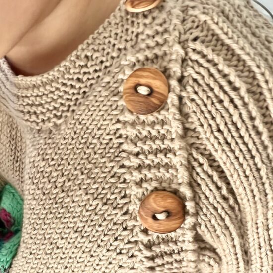 Knit sweater NOUR handmade in Austria of organic cotton yarn VAN BEREN