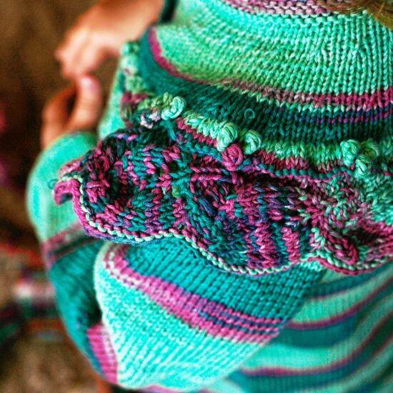 Knit cardigan AVIA handmade in Austria of organic cotton yarn VAN BEREN