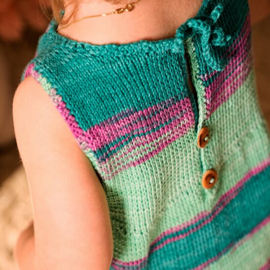 Knit dress FELIA handmade of organic cotton yarn in Austria VAN BEREN